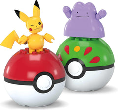 MEGA Pokémon Poké Ball 2-Pack Building Set – Pikachu & Ditto (42 Pieces)