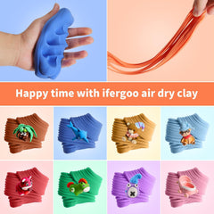 CiaraQ Air Dry Clay Set – 36 Colours Ultra Light Modelling Clay Kit for Kids with Tools & Tutorial Book