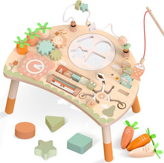 9-in-1 Wooden Montessori Activity Table for Toddlers – Sensory Learning & Educational Play Toy