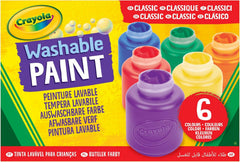 Crayola Washable Kids Project Paint Set – 6 Bright Colours (2oz Bottles) Non-Toxic Art & Craft Paints