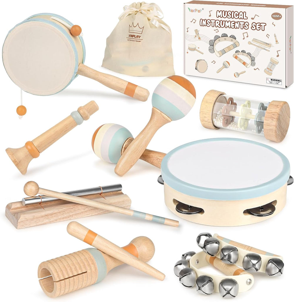 Kids Wooden Musical Instruments Set – Educational Music Toys for Toddlers