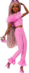 💖 Barbie Deluxe Style Doll #4 – Barbiecore Fashion Doll with Pink & Brown Braids, Outfit & Accessories