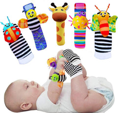 Foot Finders & Wrist Rattles for Infants - Developmental Texture Toys for Babies - Infant Socks & Baby Wrist Rattle - Newborn Toys for Girls Boys 0-3 3-6 6-9 Months