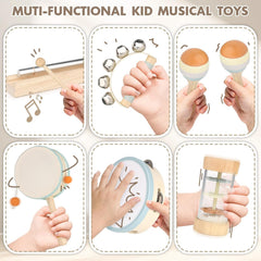 Kids Wooden Musical Instruments Set – Educational Music Toys for Toddlers