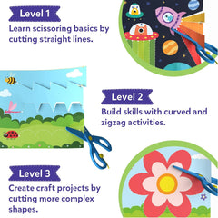 Skillmatics Scissor Skills Activity Book for Kids Ages 3-7 with Safe Scissors
