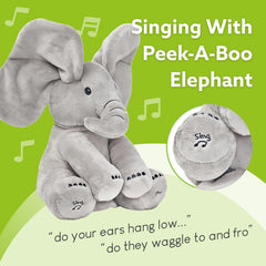 Tippi Peek-A-Boo Elephant Toy – Interactive Singing Plush Elephant for Babies & Toddlers