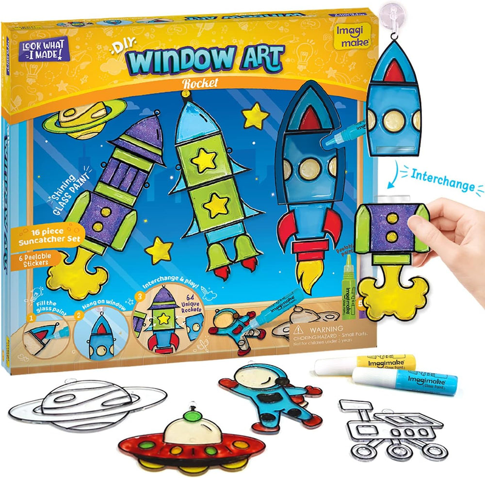 Imagimake Window Art Princess | Unicorn & Mermaid Suncatcher Kit | 16-Piece Glass Painting Set | Craft Kits for Kids 5-12 | Arts Set for Kids | 5,6,7,8,9 Year Old Girl Birthday Gifts