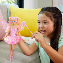 Barbie Fairy Doll with Colour-Change Wings & Magical Accessories – Fantasy Play Doll (JCP76)