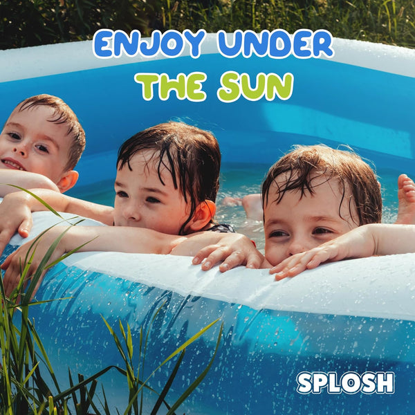 Splosh Inflatable Family Swimming Pool - Large Rectangle Kids Paddling Pool 2m x 1.5m - Easy To Inflate - Kids Paddling Pools For Garden