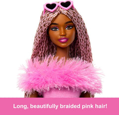 💖 Barbie Deluxe Style Doll #4 – Barbiecore Fashion Doll with Pink & Brown Braids, Outfit & Accessories