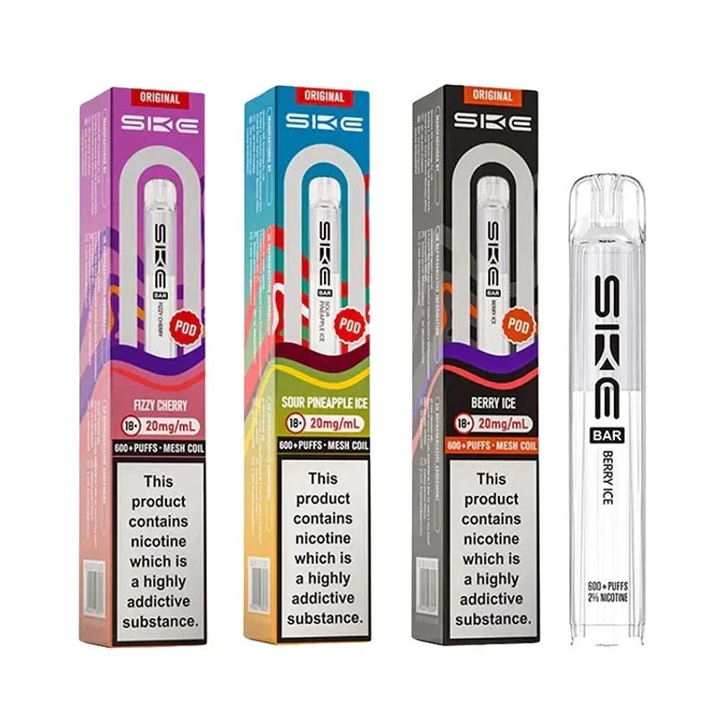 SKE Vape Bar 600 – one of the best pod mods with smooth 20mg nic salt flavor.