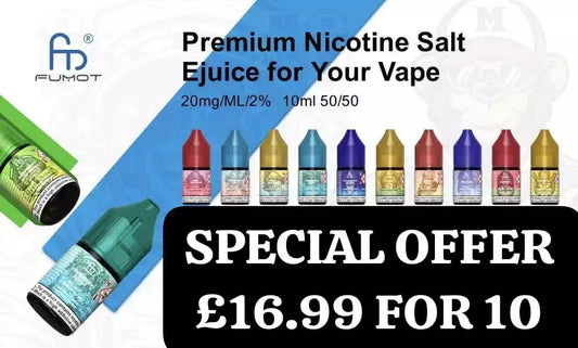 10x R AND M Nic Salt R&M Nic Salt 10ml E Liquid Vape Juice 50/50 VG/PG 10mg&20mg