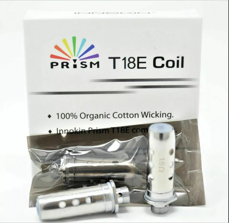 💨 INNOKIN Endura Prism T18E Tank or 5 x T18E Coils – 1.5Ω | Refillable | 100% Authentic UK 🇬🇧