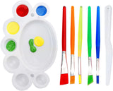 Kids Painting Brush Set with Palette & Scraper – 7 Piece Colourful Art & Craft Tools for Children