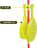 Classic All Surface Swingball Set, Real Tennis Ball, Championship Bats, All Surface Base with Integrated Carry Case for Transportation, For ages 6+ to Adult, Classic Outdoor Games, Red and Yellow