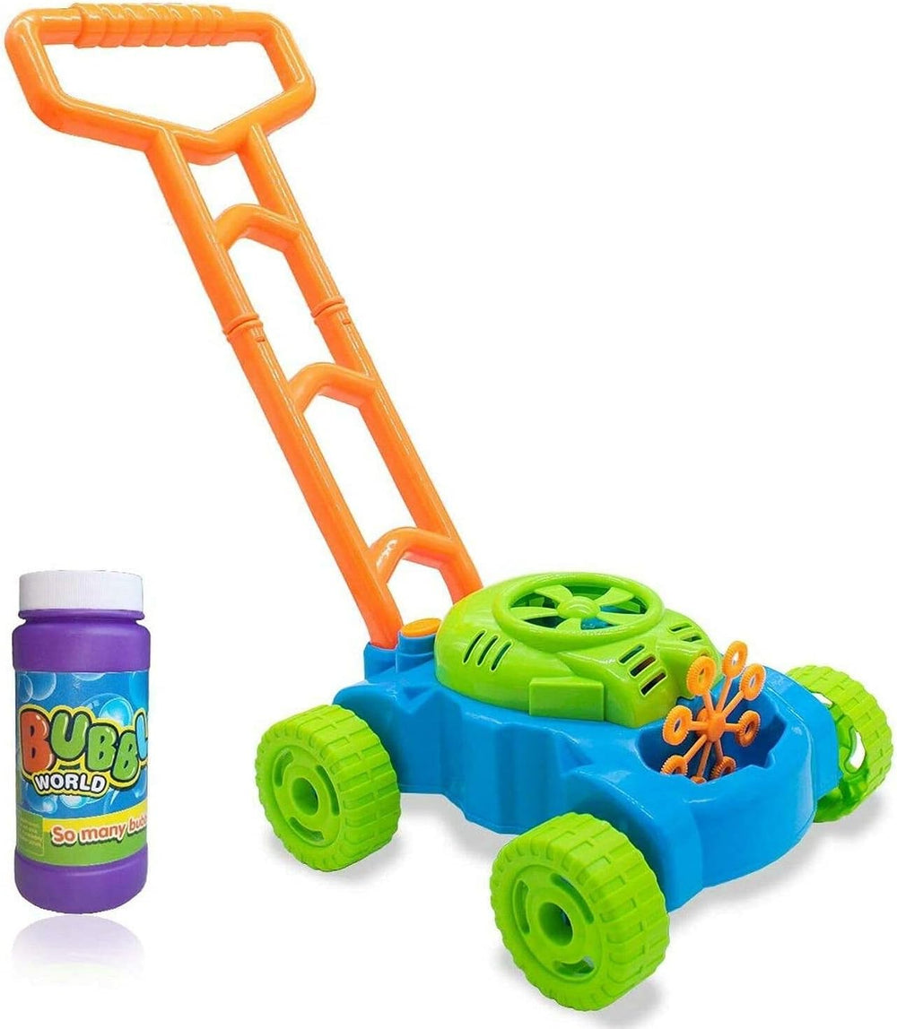 RAM Bubble Lawn Mower Toy for Kids – Push Along Bubble Machine with Bubble Solution Included