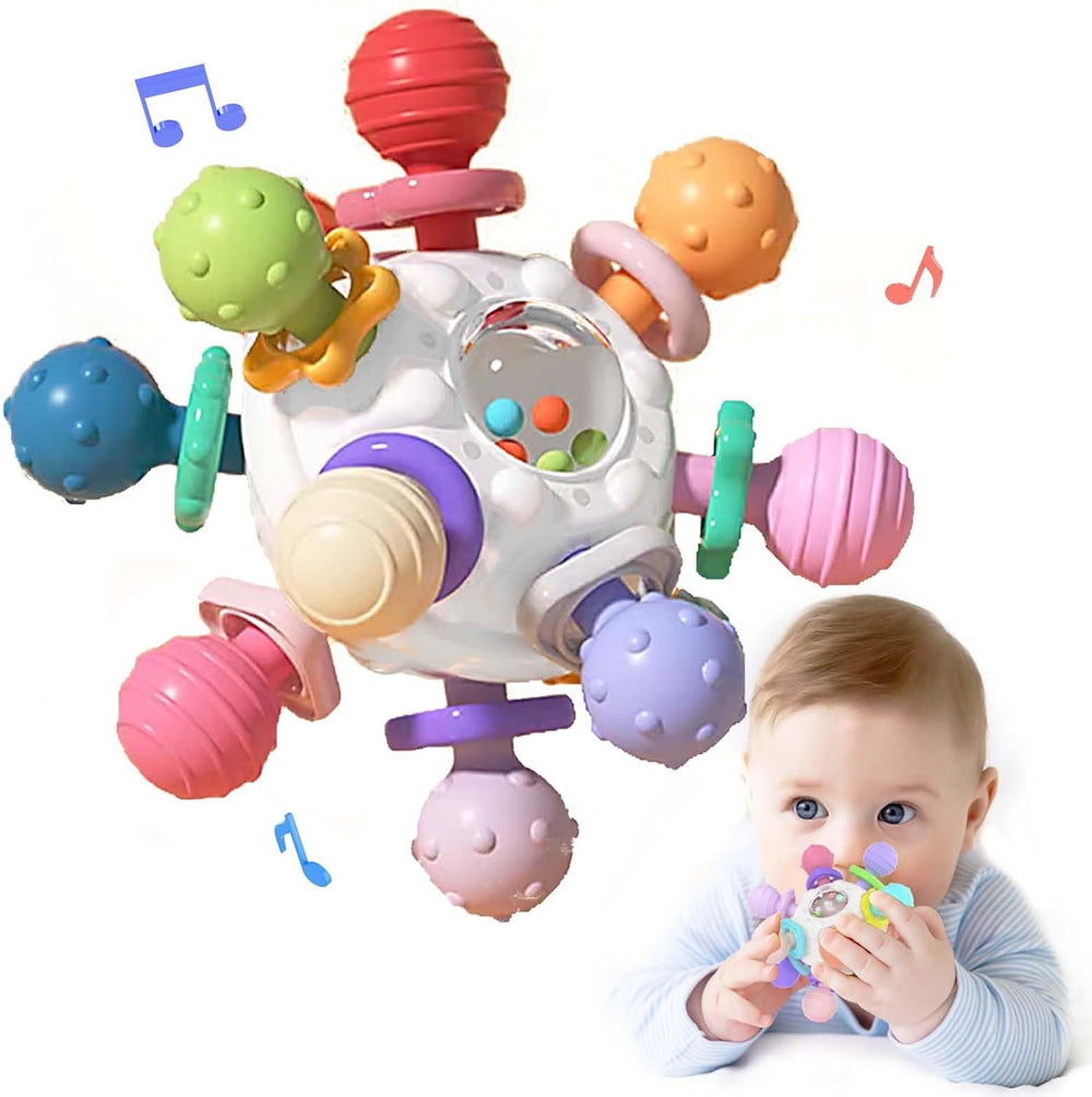 Loyzico Baby Teething Toy – Silicone Sensory Rattle Montessori Toy for Newborns & Infants