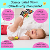 Foot Finders & Wrist Rattles for Infants - Developmental Texture Toys for Babies - Infant Socks & Baby Wrist Rattle - Newborn Toys for Girls Boys 0-3 3-6 6-9 Months
