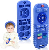 Teething Relief Teethers Toys for Babies 3-6 12 Months Gifts, Silicone Remote Control Baby Teether Bath Toys for 3 6 9 Months Newborn Infant Boy Girl Autism, Food Grade Silicone Sensory Toys, Black