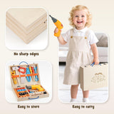 Vanplay Wooden Kids Tool Set – 39 Piece Montessori Pretend Play Tool Box with Toy Drill