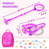 Toys for 3-8 Year Old Kids: Ankle Skip Ball Toy for Kids Gifts for 3 4 5 6 7 8 9 10 Year Old Boys Girls Flashing Wheel Skip Ball Fitness Sports Toy Outdoor Skipping Game Toys Purple