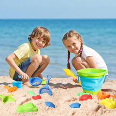 Collapsible Beach Toys Set for Kids - Foldable Sand Bucket and Spade Beach Set Kids,Outdoor Sandbox & Camping,Gardening & Beach Play