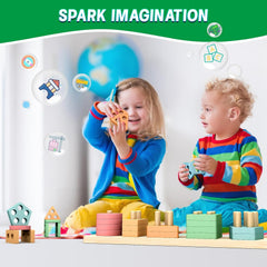 OSLINE Montessori Wooden Shape Sorter & Stacking Toy – Educational Learning Puzzle for Toddlers