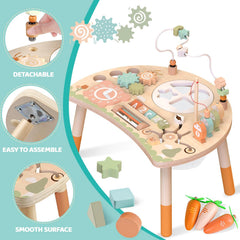 9-in-1 Wooden Montessori Activity Table for Toddlers – Sensory Learning & Educational Play Toy