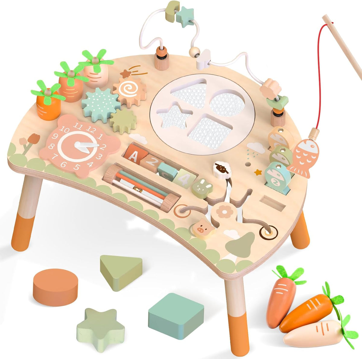 9-in-1 Wooden Montessori Activity Table for Toddlers – Sensory Learning & Educational Play Toy