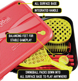 Classic All Surface Swingball Set, Real Tennis Ball, Championship Bats, All Surface Base with Integrated Carry Case for Transportation, For ages 6+ to Adult, Classic Outdoor Games, Red and Yellow