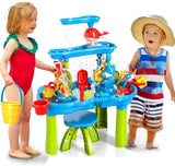 Doloowee Sand & Water Table with Chair – Kids Outdoor Water Play Table with Accessories