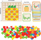 120pcs Creative Mosaic Puzzle,Wooden Pattern Blocks Set,Shape Matching Game,Wooden Puzzle Blocks,Tangram Puzzles For Kids,Montessori Preschool Learning Activity Stem Gift For Aged 3 5 6 8 12