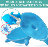 No Hole No Mould Baby Bath Toys - 9PCS Mould Free Bath Toys for 1 2 3 4 Year Olds Toddler Kids Swimming Pool Toys Sea Animals Water Play Toys for Boys Girls