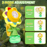 Jovicos Bubble Machine for Kids, Rechargeable Dancing Sunflower Bubble Maker, Light Up Automatic Bubble Blower Toys for Baby Childrens Girls Gift, Bubble Gun Party Favors