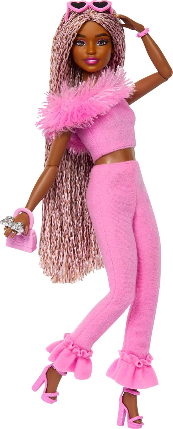 💖 Barbie Deluxe Style Doll #4 – Barbiecore Fashion Doll with Pink & Brown Braids, Outfit & Accessories