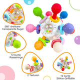 Loyzico Baby Teething Toy – Silicone Sensory Rattle Montessori Toy for Newborns & Infants