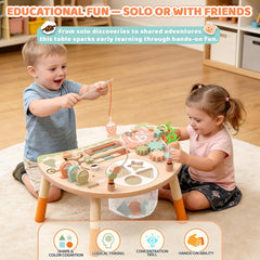 9-in-1 Wooden Montessori Activity Table for Toddlers – Sensory Learning & Educational Play Toy