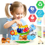 Maxricus Montessori Wooden Animal Stacking Toy – Balance & Building Game for Toddlers