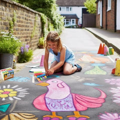 Kids B Crafty Jumbo Sidewalk Chalk Set – 24 Washable Giant Colour Chalks for Kids Outdoor Drawing