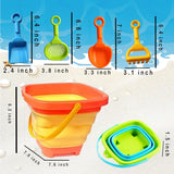 Collapsible Beach Toys Set for Kids - Foldable Sand Bucket and Spade Beach Set Kids,Outdoor Sandbox & Camping,Gardening & Beach Play