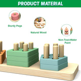OSLINE Montessori Wooden Shape Sorter & Stacking Toy – Educational Learning Puzzle for Toddlers
