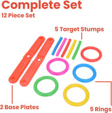 Toyrific Quoits Set, Plastic Ring Toss Game for Kids, Outdoor Use