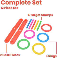 Toyrific Quoits Set, Plastic Ring Toss Game for Kids, Outdoor Use