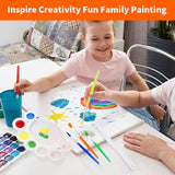 Kids Painting Brush Set with Palette & Scraper – 7 Piece Colourful Art & Craft Tools for Children