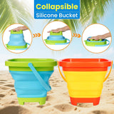 Collapsible Beach Toys Set for Kids - Foldable Sand Bucket and Spade Beach Set Kids,Outdoor Sandbox & Camping,Gardening & Beach Play