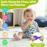 Car Keys Teething Toys for Baby - Baby Key Teether Infant Chew Toy,Sensory Learning & Fine Motor Skills Baby Toys with Music & Lights,Toddlers Educational Gift/Travel Toys for Boys & Girls (Green)
