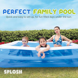 Splosh Inflatable Family Swimming Pool - Large Rectangle Kids Paddling Pool 2m x 1.5m - Easy To Inflate - Kids Paddling Pools For Garden