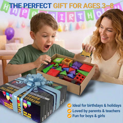 Magnetic Building Tiles 57 Piece STEM Construction Set – Educational Learning Toy for Kids