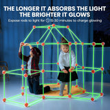 130 Piece Glow in the Dark Fort Building Kit – STEM Construction Play Set for Kids