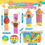 Wootoyz Baby Toys for 0 3 6 9 12 Months Babies,Infant Toys for 0-12 Months Newborn Toys Baby Rattle Sensory Toys for Babies 6-18 Months Wrist Socks with Box Set 0-6 Months Baby Gift Baby Rattle Socks